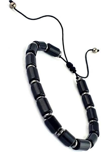 Oniks ve Hematit Taşlı El Işi Tasarım Doğal Taş Bileklik fiyatları