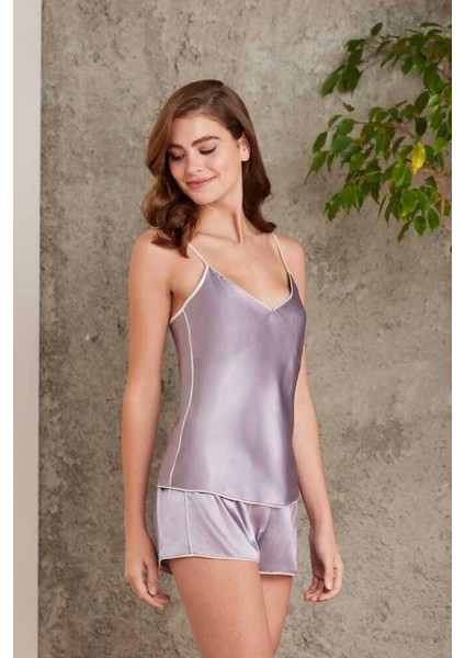 Saten 4lü Gecelik Sabahlık Şort Seti Royal 7200 modelleri