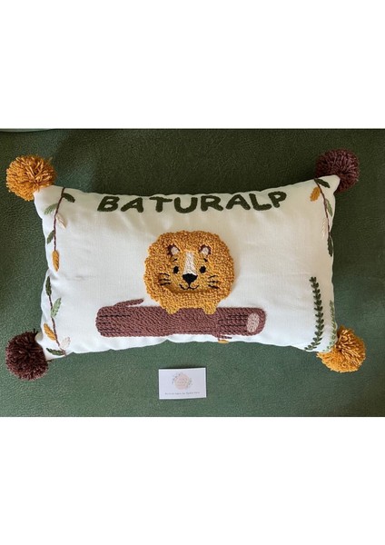 Bebek Dekoratif Kırlent/isimli Bebek Takı Yastığı Dekoratif Yastık Kılıfı Punch Nakışlı(Iç Dolgusuz)