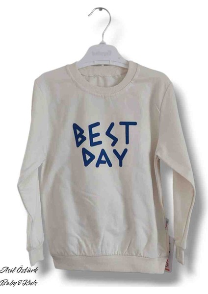 Kız Erkek Bebek Çocuk Alt Üst Takım Best Day Model Pamuklu 2 Iplik Kumaş