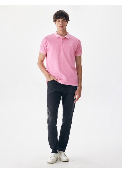 Erkek Polo Yaka Basıc Kısa Kol Regular Pembe T-shırt