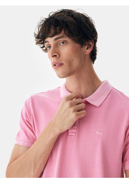 Erkek Polo Yaka Basıc Kısa Kol Regular Pembe T-shırt fırsatları
