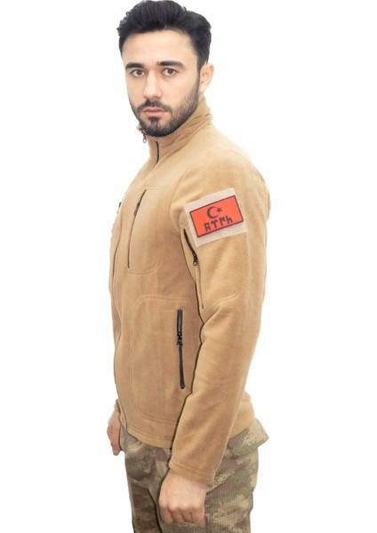 Erkek Bej Askeri Taktik Polar Mont