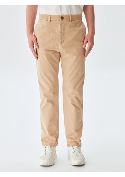 Erkek Düz Paça Slım Krem Pantolon fiyatları
