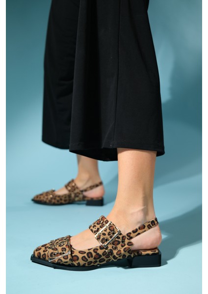 Paloma Siyah Sarı Desenli Tokalı Kadın Sandalet fırsatları