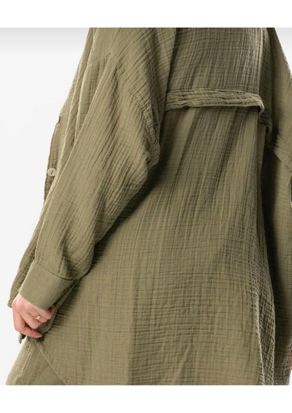 Kadın Pamuk Müslin Kumaş Gömlek Uzun Kollu fiyatları