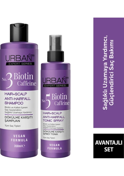 URBAN Care Expert Biotin ve Kafein  Şampuan+Tonik-Hızlı Uzamaya -Vegan