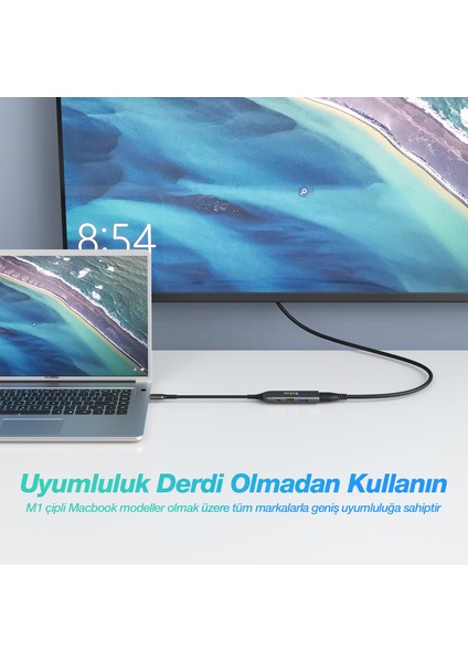 BX03HB MAX 4in1 Type-C Hub 4K@30Hz HDCP HDMI, PD Port, 2x USB, Macbook Uyumlu Çoklayıcı Adaptör