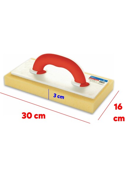 Süngerli Plastik Mala 30 cm İnce Sıva Perdah Fayans Yüzey Temizlik Malası