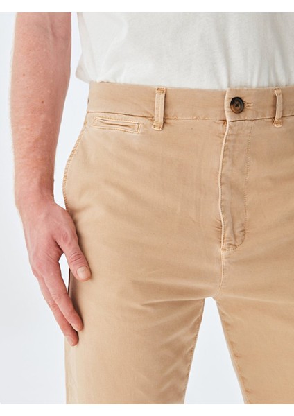 Erkek Düz Paça Slım Krem Pantolon indirimleri