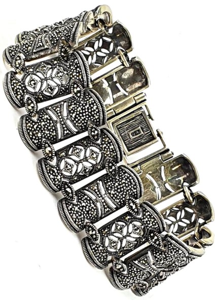 Markazit taşlı gümüş şık bileklik fiyatları