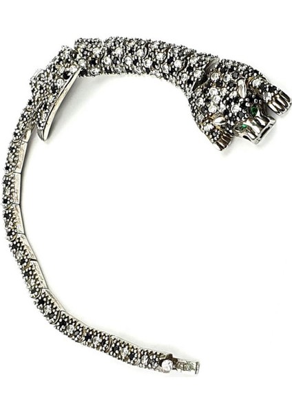 Kaplan figürlü İtalyan tasarimi gümüş tasarım bileklik modelleri