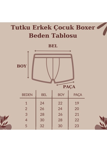 Havlu Bel Desenli Penye Erkek Çocuk Boxer Külot %100 Pamuk