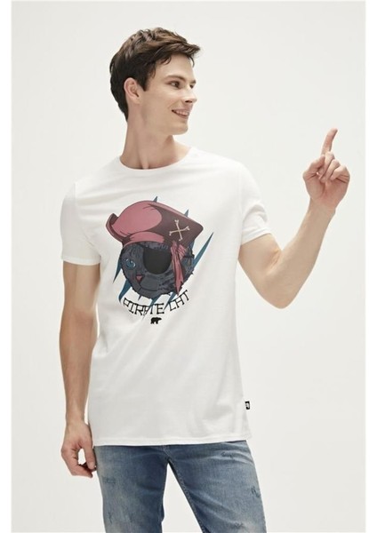 PIRATE T-SHIRT Beyaz Erkek T-Shirt 23.01.07.021-C04 fırsatları