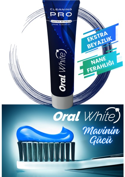 Oral White Cleaning Pro Ekstra Beyazlık Nane Ferahlığı 75ML