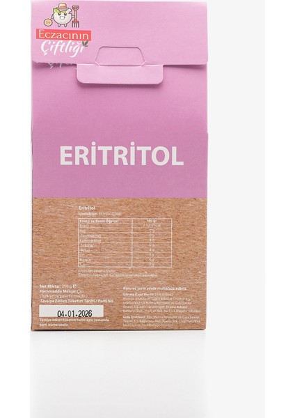 Eczacının Çiftliği Eritritol Doğal Tatlandırıcı 250 gr x 6 Adet - Erythritol / Ketojenik, Vegan Diyete Uygundur