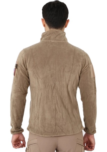 Bej Taktik Polar Hırka - Askeri Outdoor Polar modelleri