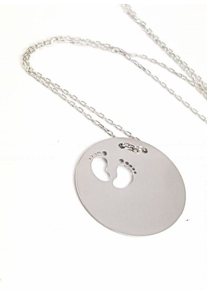 Gümüş Plaka Anne Kolyesi