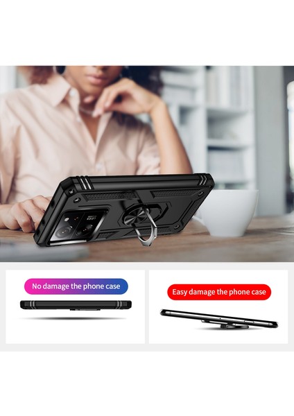 Xiaomi Mi 13T Pro Kılıf Vega Yüzüklü Standlı Tank Kapak