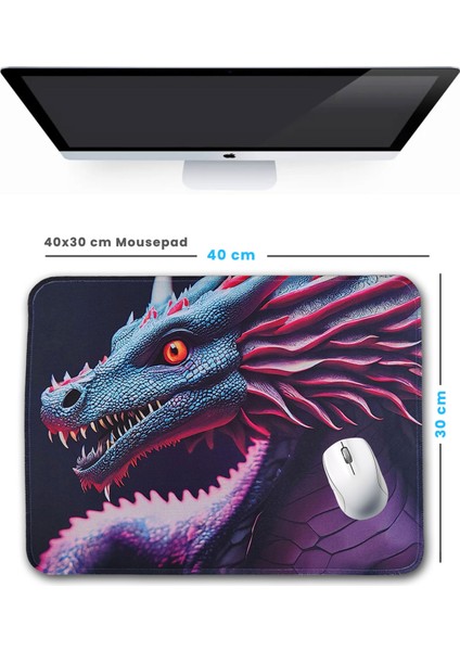 Evet Uygun 40X30CM Mouse Pad Kaymaz Kauçuk Taban Dikişli Gaming Oyuncu Mousepad Ejderha