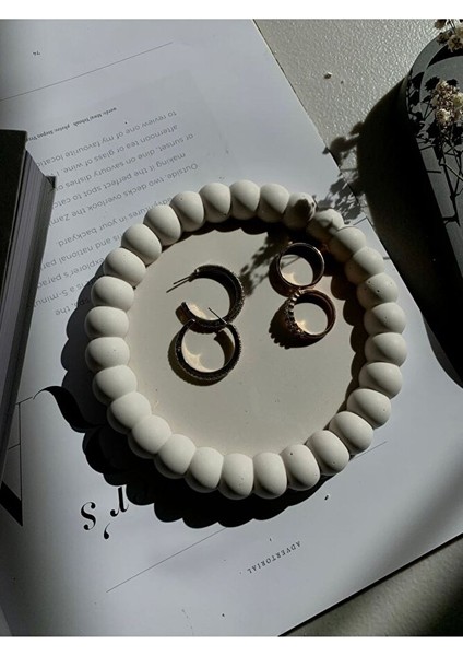 Bubble Dekoratif Beton Tabak Mum Tabağı Takı Tabağı Bardak Altlığı