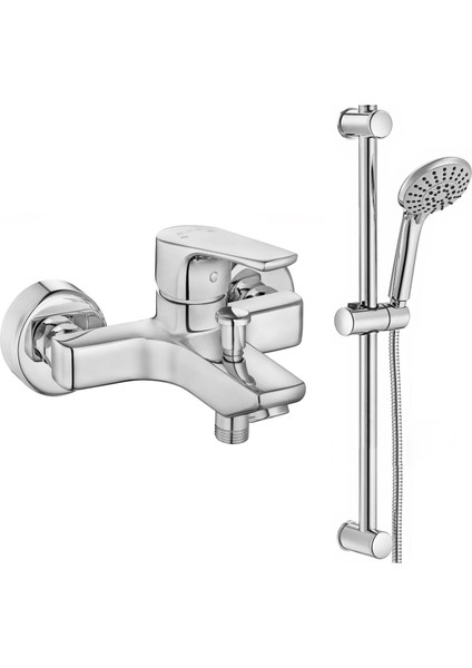 Eca Niobe Banyo Bataryası + Eca Logica Sürgülü Duş Seti Üst Takımı