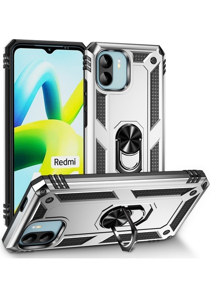 Xiaomi Redmi A1 Kılıf Vega Yüzüklü Standlı Tank Kapak