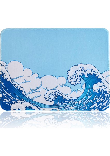 Evet Uygun 40X30CM Mouse Pad Kaymaz Kauçuk Taban Dikişli Gaming Oyuncu Mousepad Japon Dalga