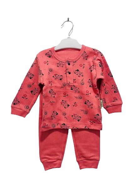 Dünyası Uğurböceğiçocuk Çıtçıt Düğmeli Desenli Alt Üst Takım Çocuk Pijama Takım
