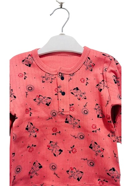 Dünyası Uğurböceğiçocuk Çıtçıt Düğmeli Desenli Alt Üst Takım Çocuk Pijama Takım