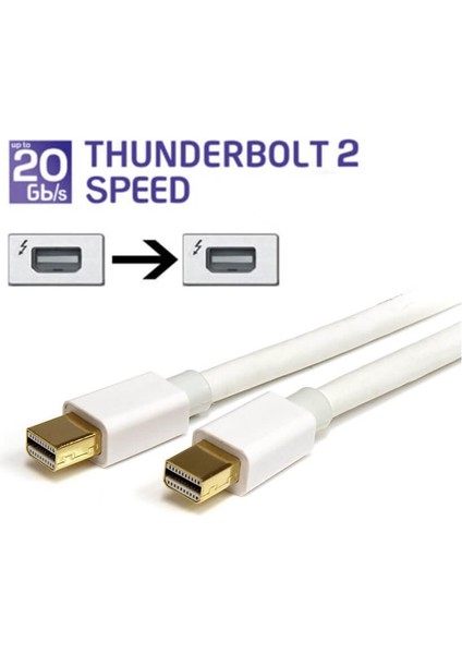 - Thunderbolt 2 To Thunderbolt 2 Kablo 20GBPS Apple MacBook Air/pro/imac/mac Mini - 1 Metre