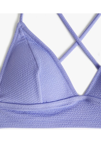 Üçgen Bikini Üstü Dokulu Çapraz Askılı Kaplı fiyatları