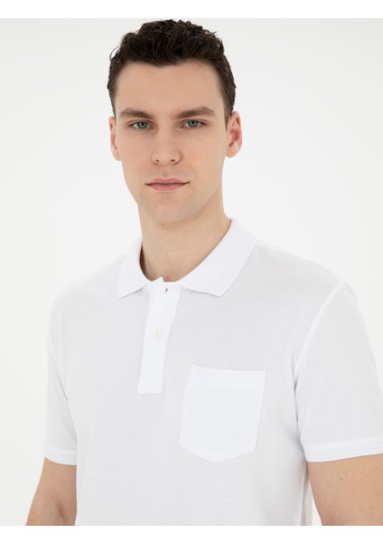 Erkek Beyaz Regular Fit Basic Tişört 50280753-VR013