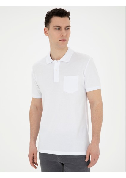 Erkek Beyaz Regular Fit Basic Tişört 50280753-VR013