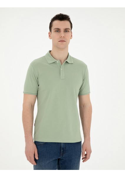 Erkek Yeşil Slim Fit Basic Tişört 50280754-VR016 modelleri
