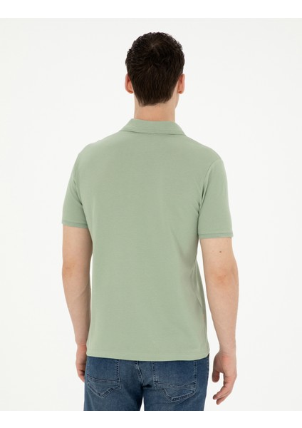 Erkek Yeşil Slim Fit Basic Tişört 50280754-VR016 indirimleri