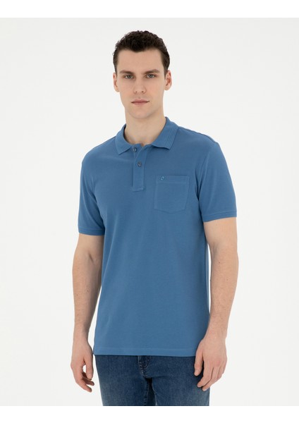 Erkek Koyu Mavi Regular Fit Basic Tişört 50280753-VR032
