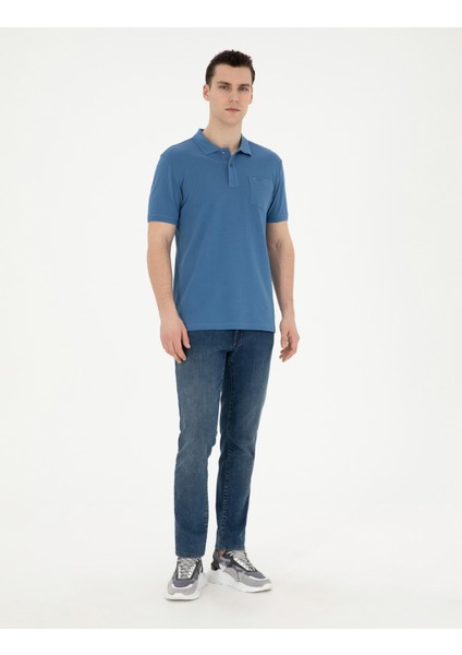 Erkek Koyu Mavi Regular Fit Basic Tişört 50280753-VR032