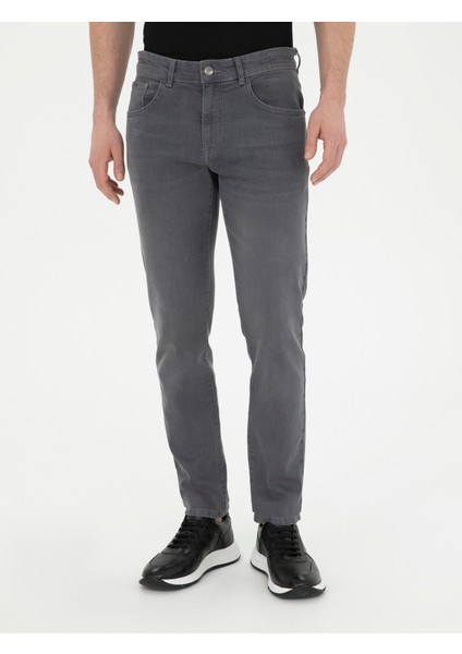 Erkek Gri Slim Fit Jean Pantolon 50288137-Vr024