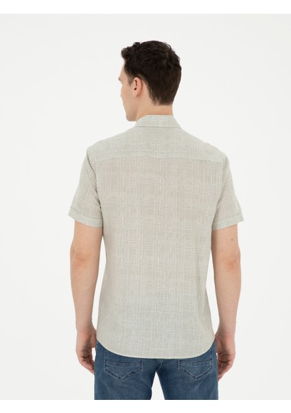 Erkek Haki Regular Fit Kısa Kollu Gömlek 50289390-VR027
