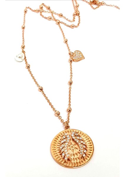 italyan tasarımı melek kanadı figürlü trend gümüş kolye