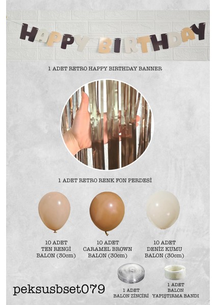 Retro Renkler Balon Zinciri Seti Fon Perdeli Bannerlı Doğum Günü Retro Renk Balon Zincir Paketi fiyatları