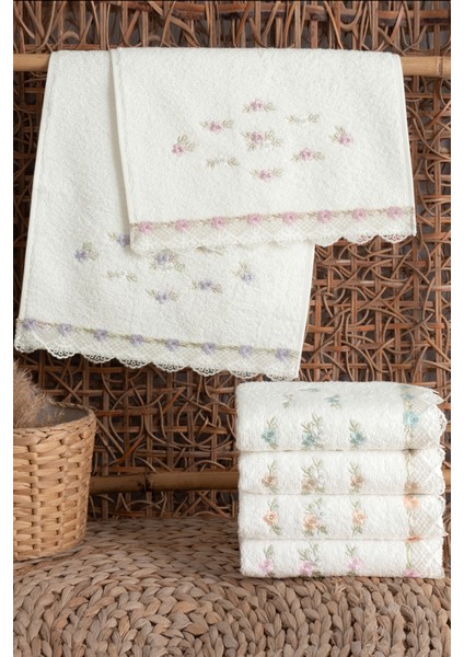 Nehir Bukle Nakışlı 12'li Havlu 50X30