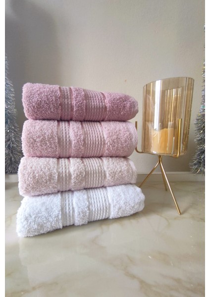 50X85 Fluffy 100% Pamuk Havlu Seti 4'lü modelleri