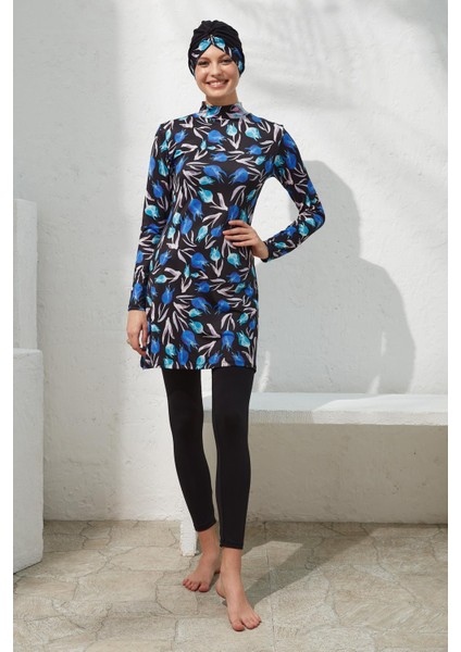 Uzun Kol Desenli Tesettür Mayo 221906 modelleri