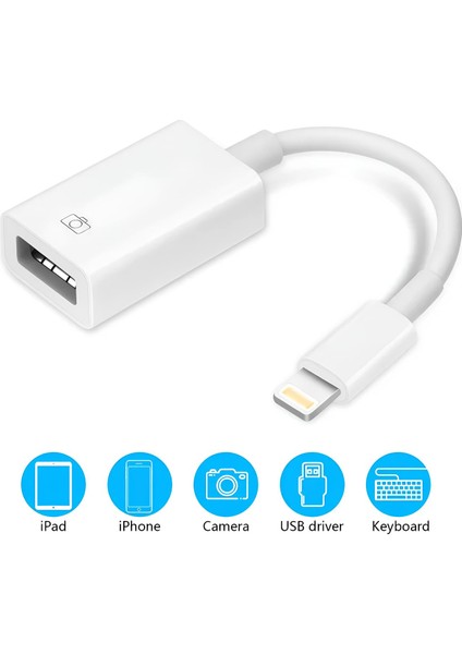 Lightning - USB Kamera Adaptörü, Iphone/ipad Için USB 3.0 Otg Kablosu