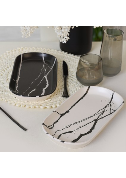 Mermer Noyan Kayık Tabak 28 cm 2 Adet 17950-51