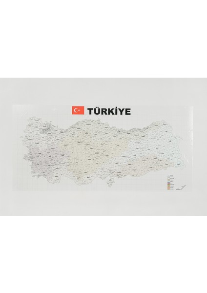 Türkiye Il-Ilçe Haritası 70 x 150 cm