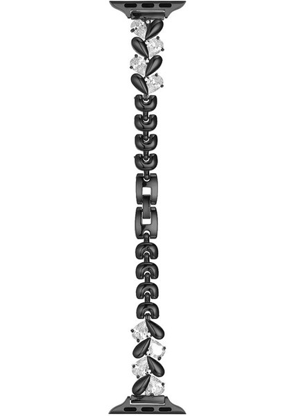 Apple Watch 7 8 9 45 mm Uyumlu Zarif Taşlı Tasarım Metal Kordon New Collection Şık Kayış fiyatları