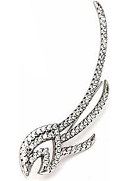 Pırlanta ışıltısında zirkon taşlı gümüş tek earcuff küpe modelleri